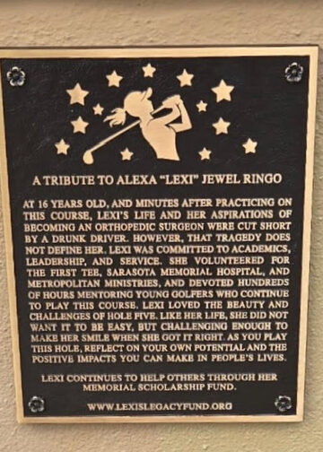 Posthumous Freedom Fairways plaque, scholarship program pay tribute to Waterset’s Lexi Ringo